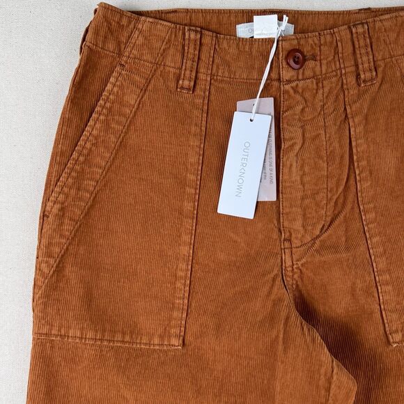 Outerknown Lou Cord Pants Women’s 24 Faded Cedar Brown High Rise Corduroy - Picture 6 of 16